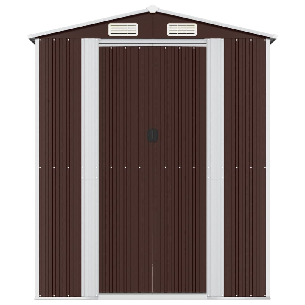 Garden Shed Dark Brown 192x772x223 cm Galvanised Steel