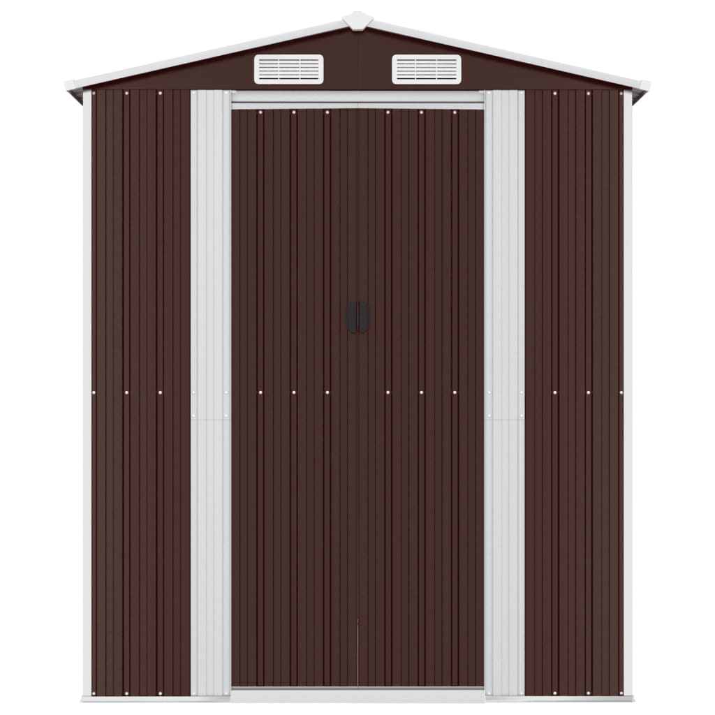 Garden Shed Dark Brown 192x855x223 cm Galvanised Steel