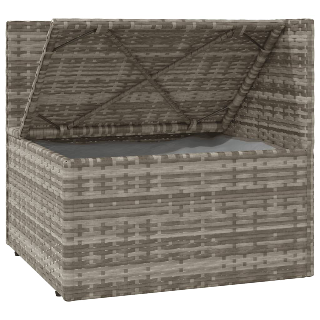 Garden Corner Sofa with Cushion Grey 57x57x56 cm Poly Rattan
