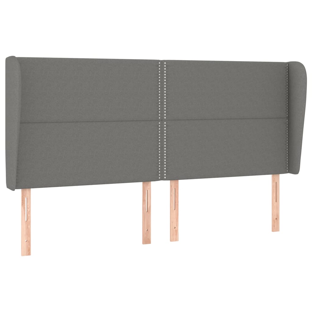 Box Spring Bed with Mattress Dark Grey 153x203 cm Queen Size Fabric
