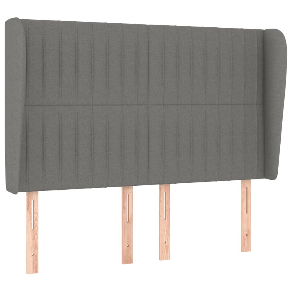 Box Spring Bed with Mattress Dark Grey 137x190 cm Double Fabric