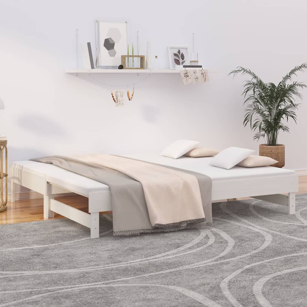 Pull-out Day Bed without Mattress White 2x(90x190) cm