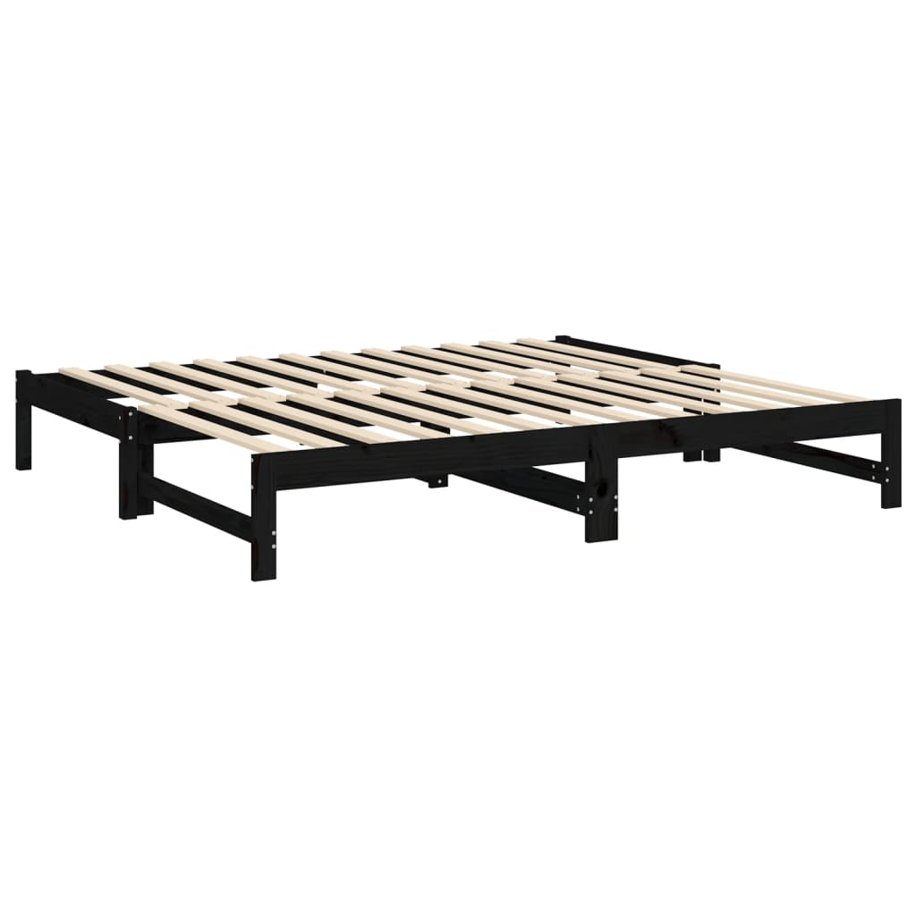 Pull-out Day Bed without Mattress Black 2x(90x190) cm