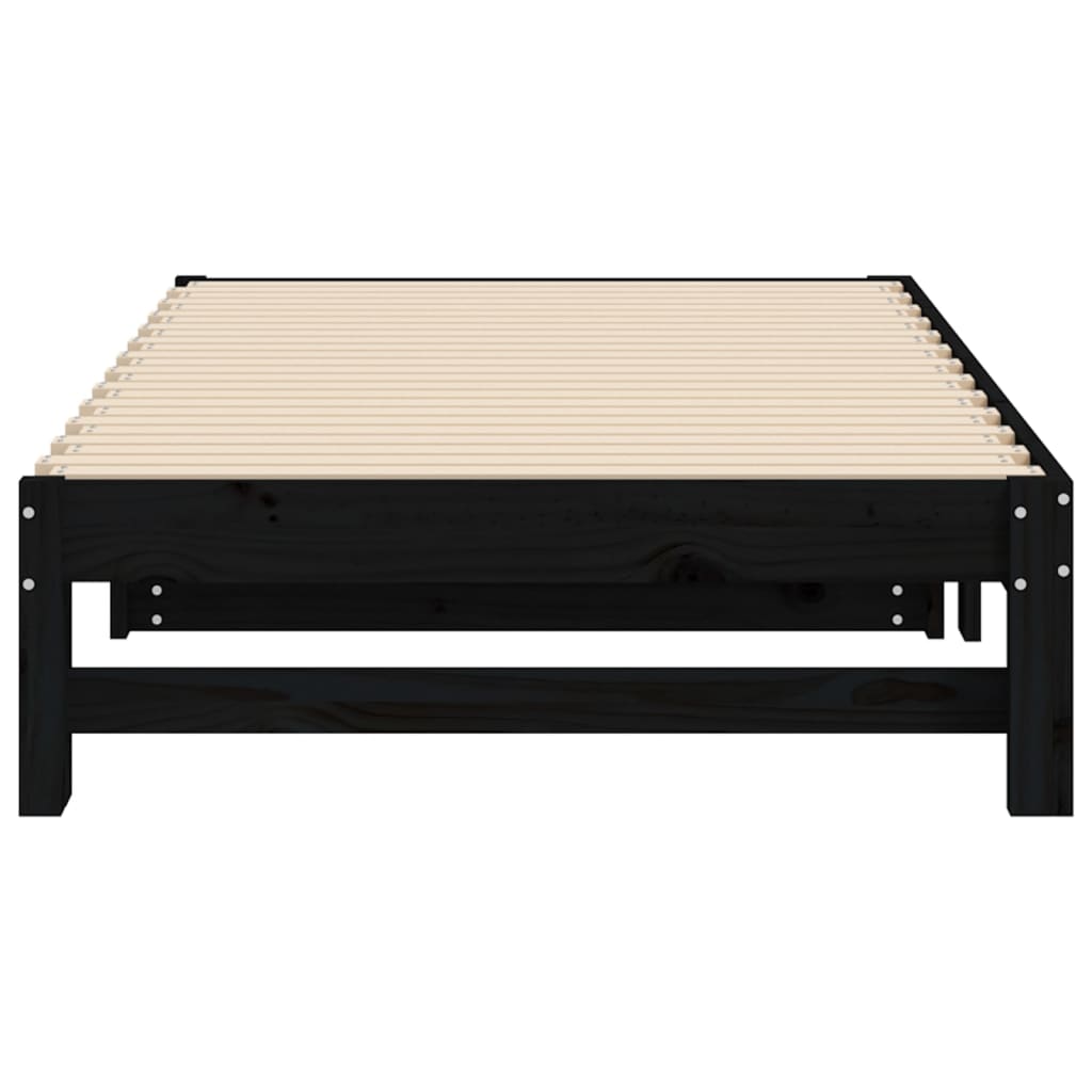 Pull-out Day Bed without Mattress Black 2x(90x190) cm