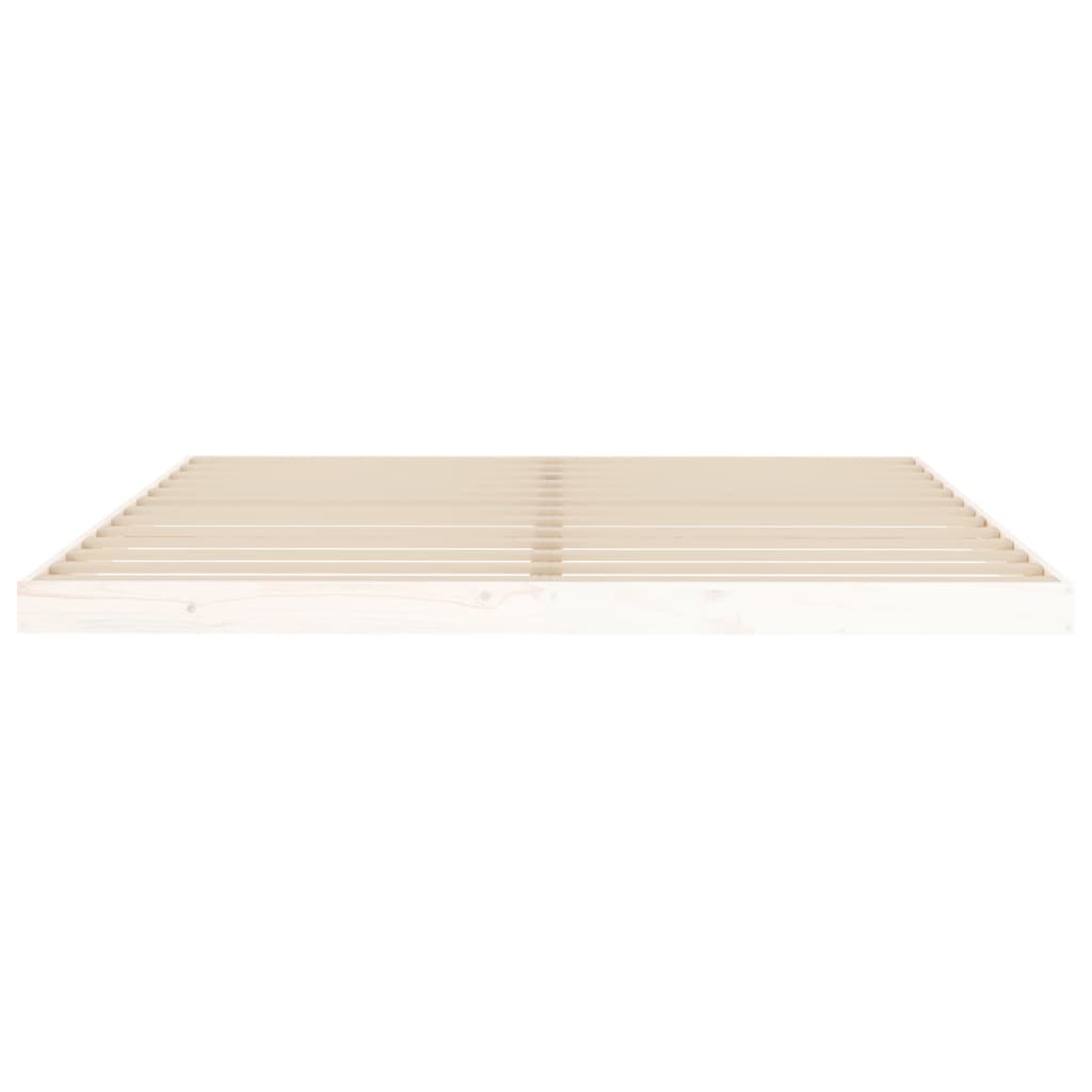 Bed Frame without Mattress White 183x203 cm King Solid Wood Pine