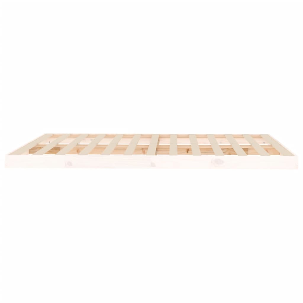 Bed Frame without Mattress White 150x200 cm Solid Wood Pine
