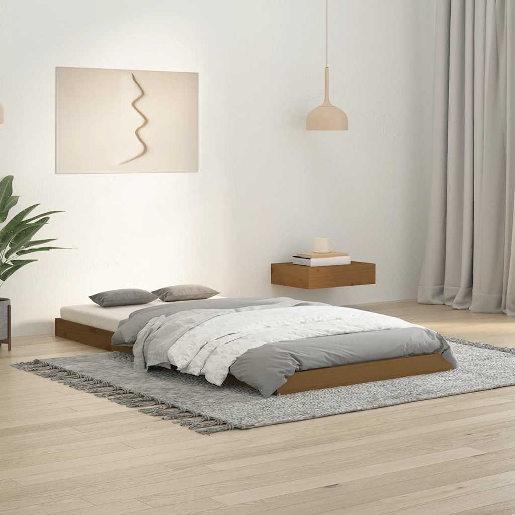 Bed Frame without Mattress Honey Brown 90x190 cm Solid Wood Pine