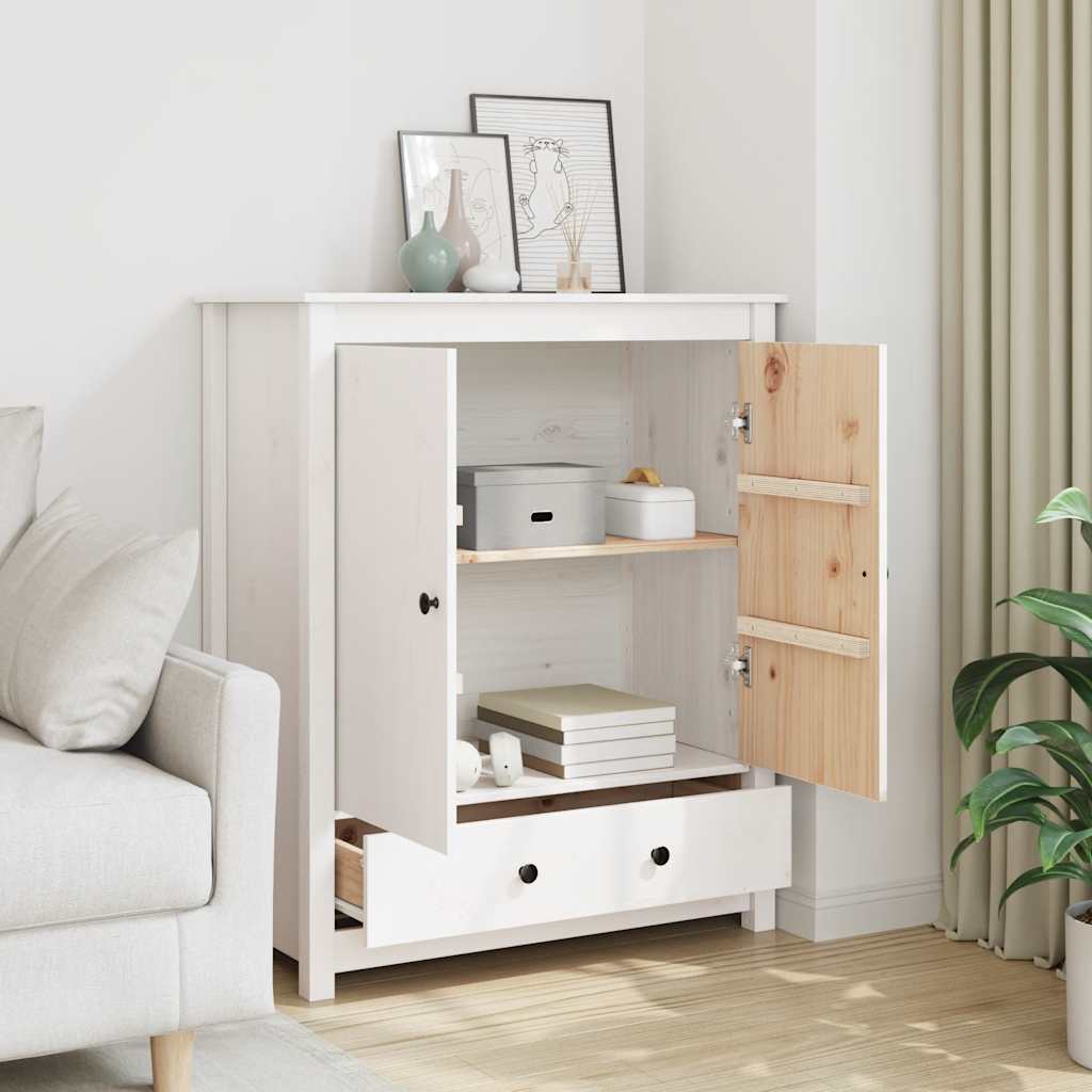 Highboard White 83x41.5x100 cm Solid Wood Pine