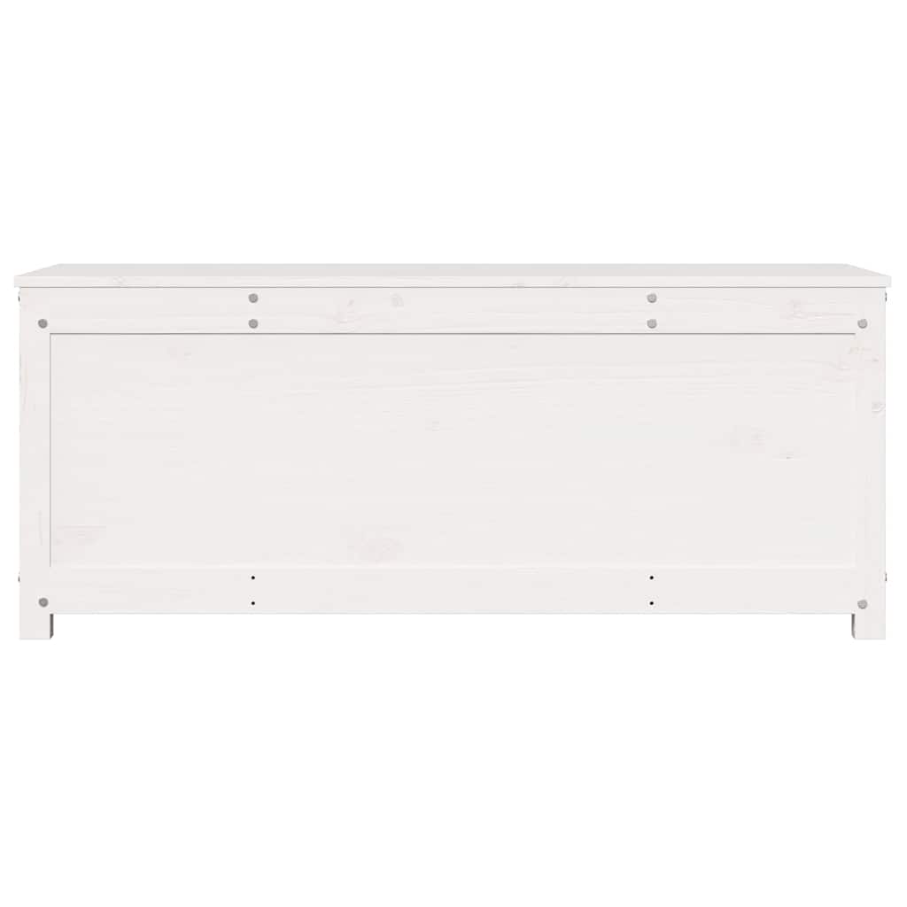 Storage Box White 110x50x45.5 cm Solid Wood Pine