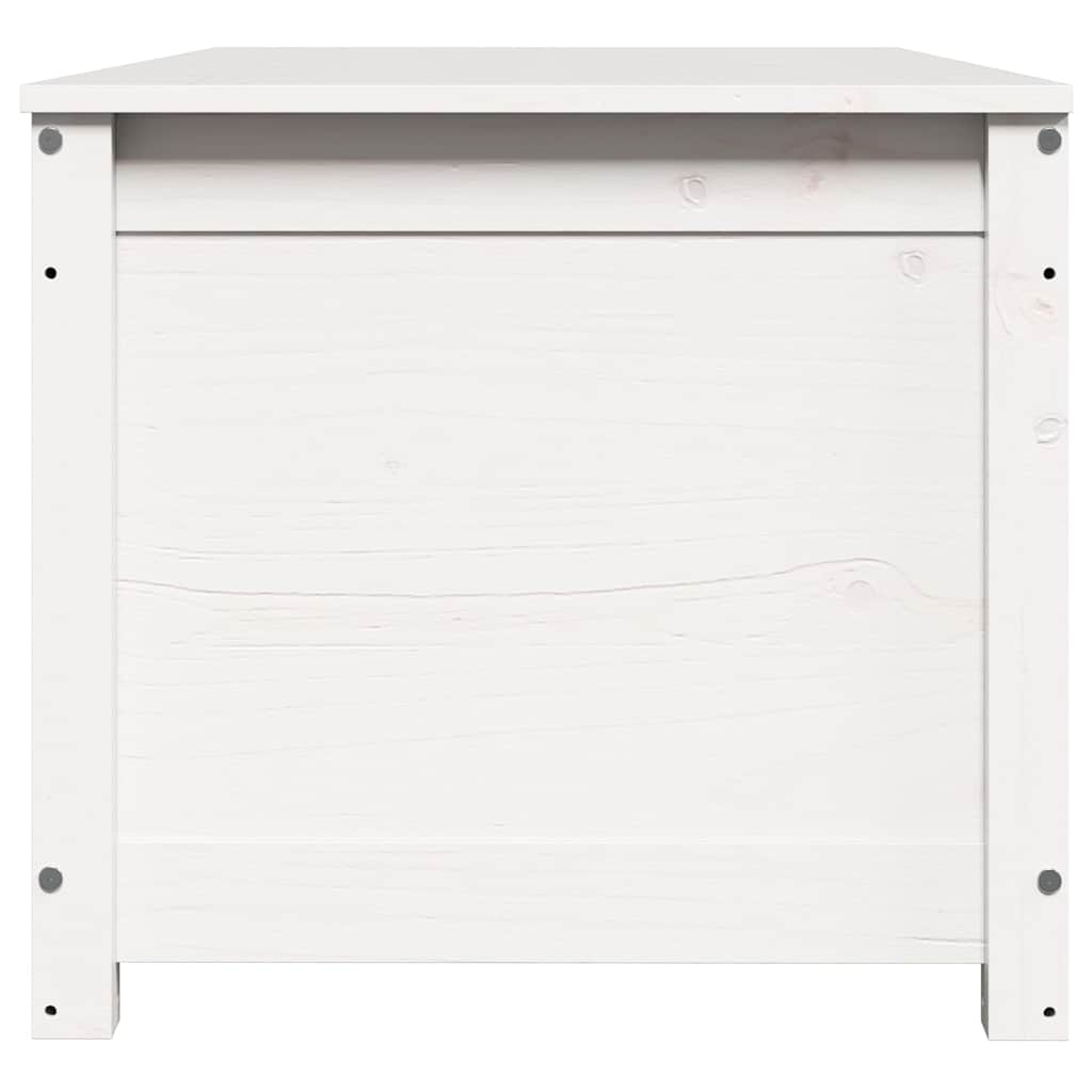 Storage Box White 110x50x45.5 cm Solid Wood Pine
