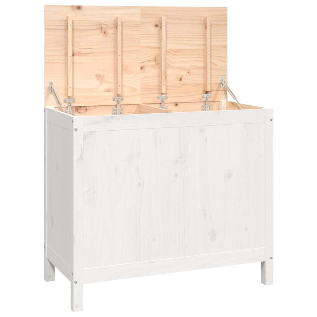 Laundry Box White 88.5x44x76 cm Solid Wood Pine