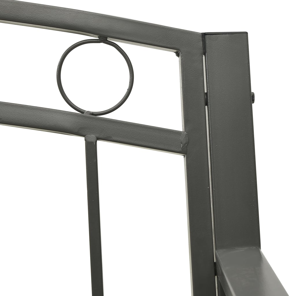 Garden Bench with Table Grey 120 cm Steel