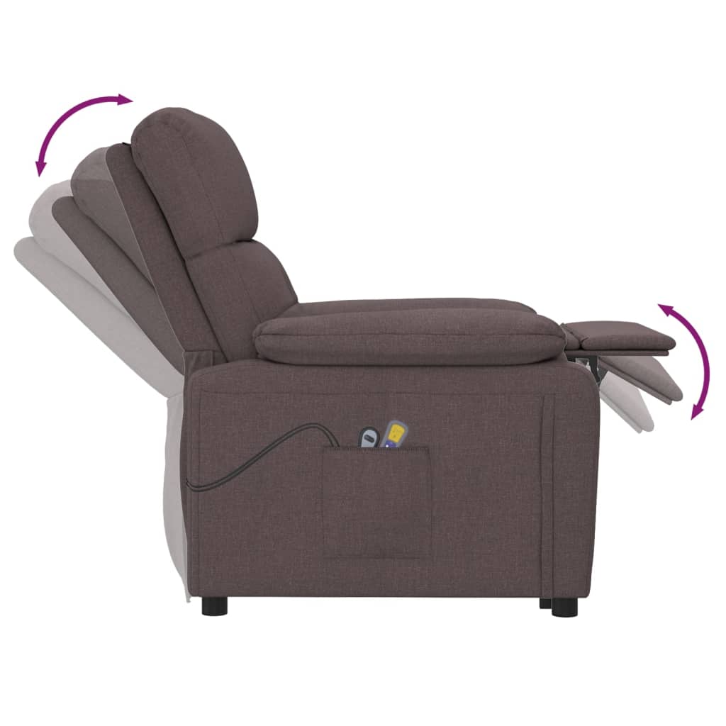 Stand up Massage Chair Dark Brown Fabric
