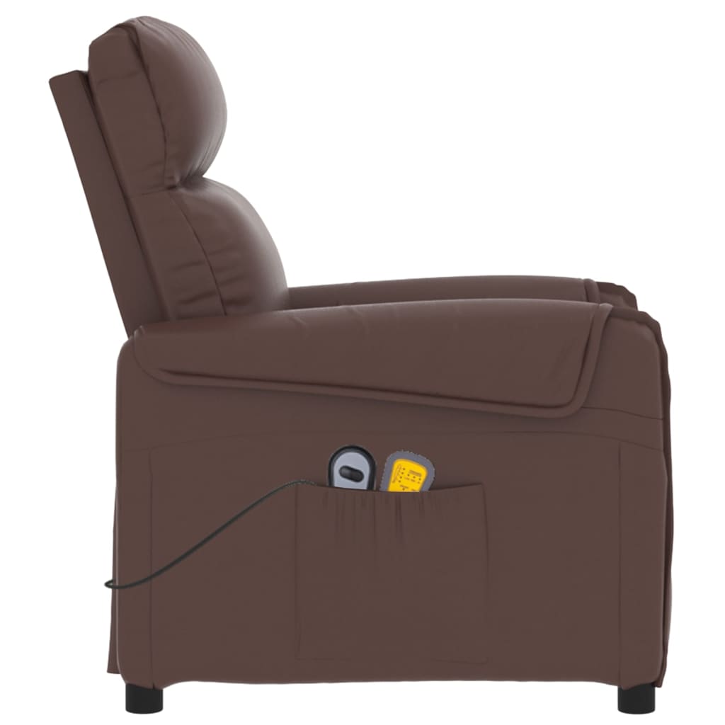Stand up Massage Chair Brown Faux Leather