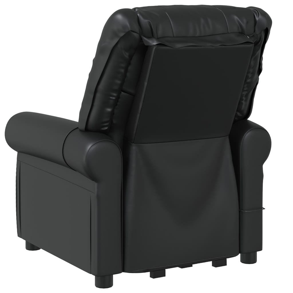 Stand up Massage Chair Shiny Black Faux Leather