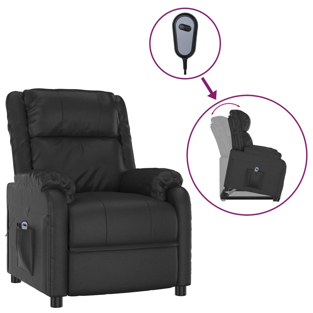Stand up Chair Black Faux Leather