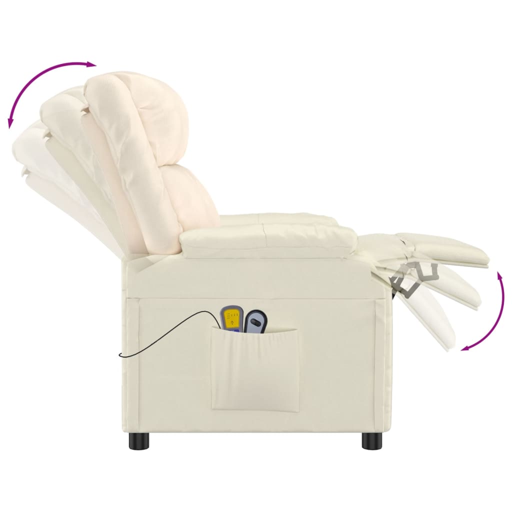 Stand up Massage Chair Cream Faux Leather