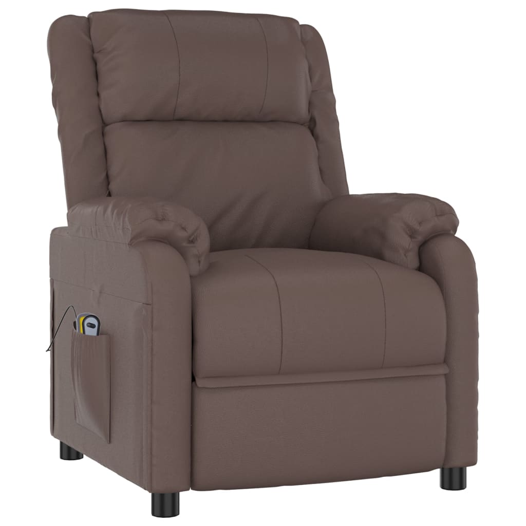 Stand up Massage Chair Brown Faux Leather