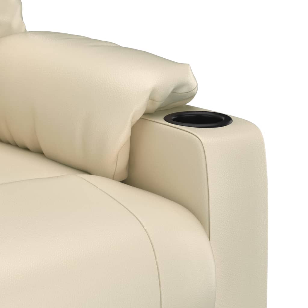 Stand up Massage Chair Cream Faux Leather