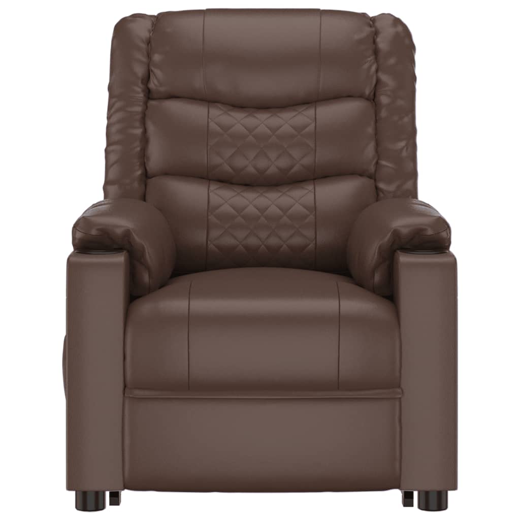 Stand up Massage Chair Brown Faux Leather