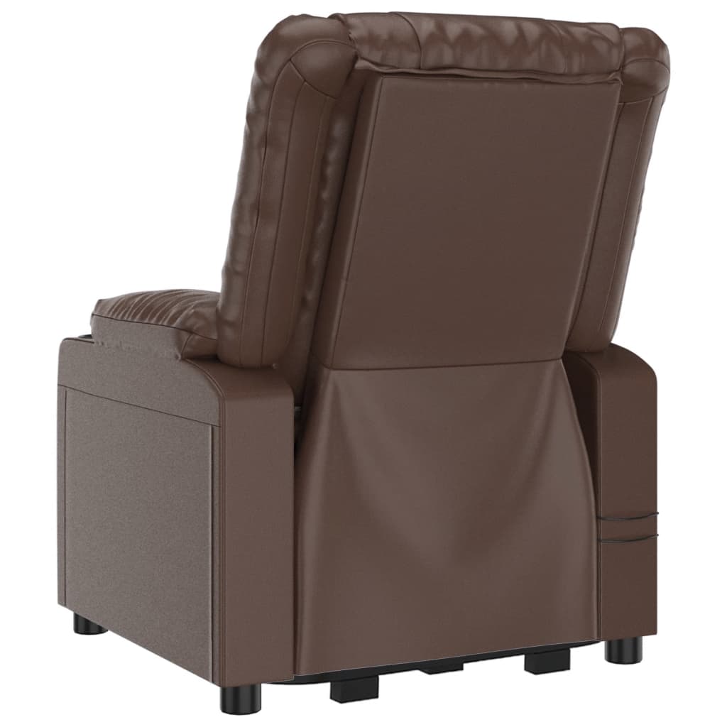 Stand up Massage Chair Brown Faux Leather
