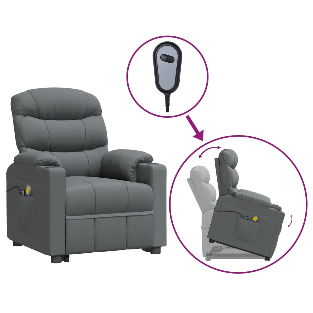 Stand up Massage Chair Dark Grey Fabric