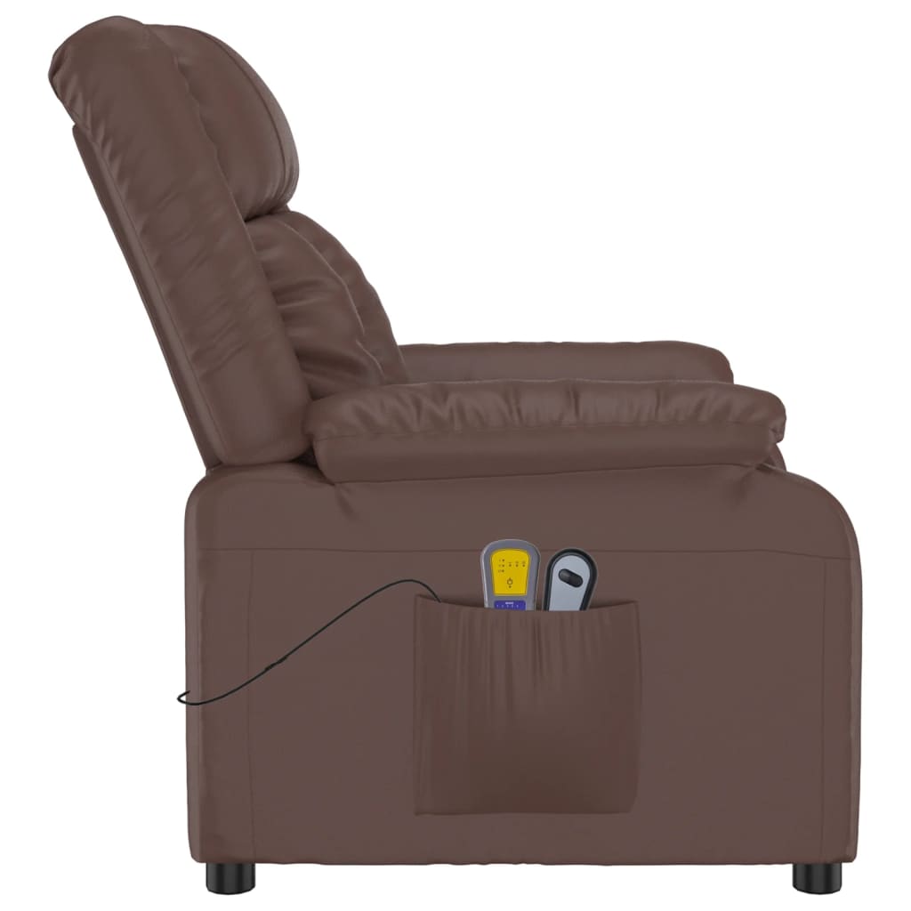 Stand up Massage Chair Brown Faux Leather