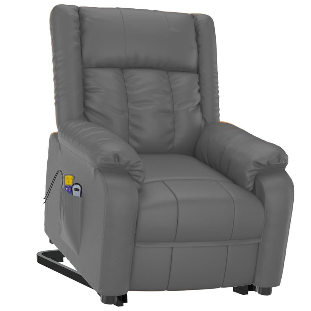 Stand up Massage Chair Grey Faux Leather