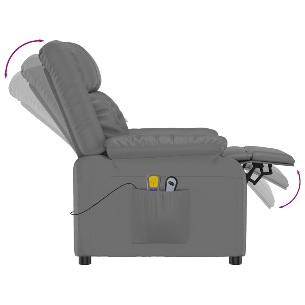 Stand up Massage Chair Grey Faux Leather