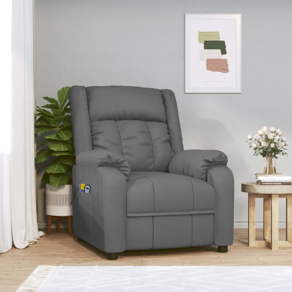 Stand up Massage Chair Grey Faux Leather