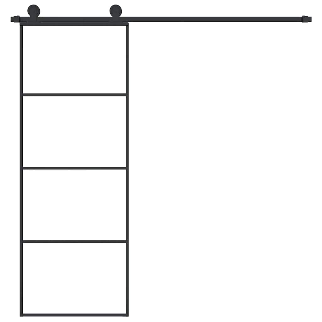 Sliding Door with Hardware Set 76x205 cm ESG Glass&Aluminium