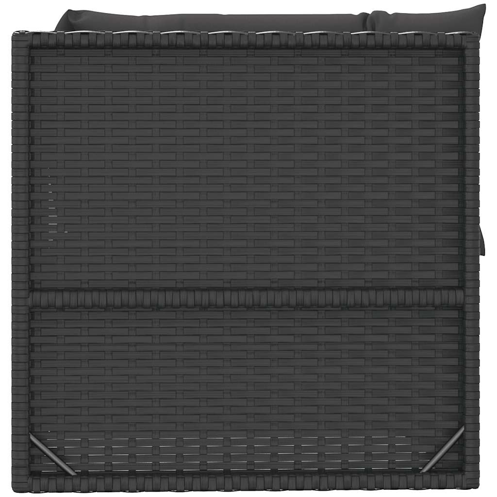 Garden Corner Sofa with Cushions Black Poly Rattan