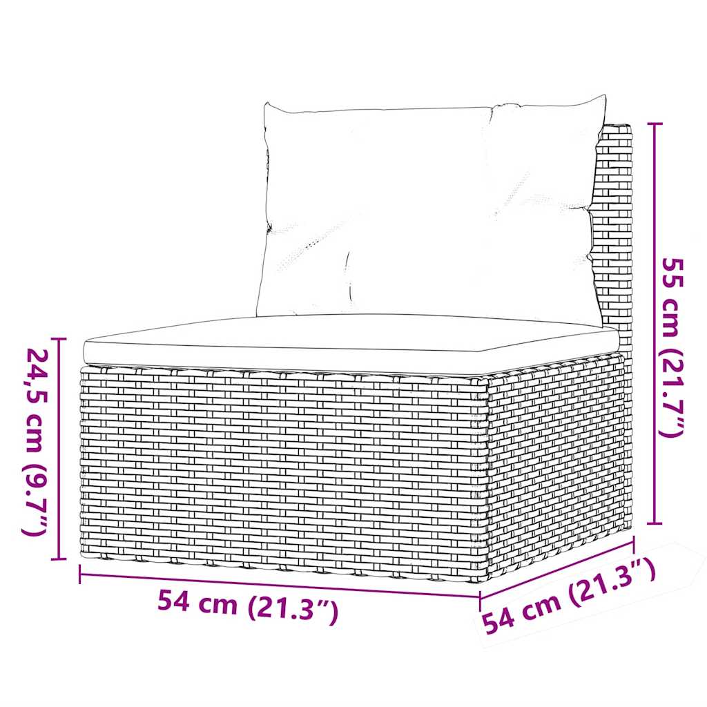 3 Piece Garden Lounge Set with Cushions Grey Poly Rattan