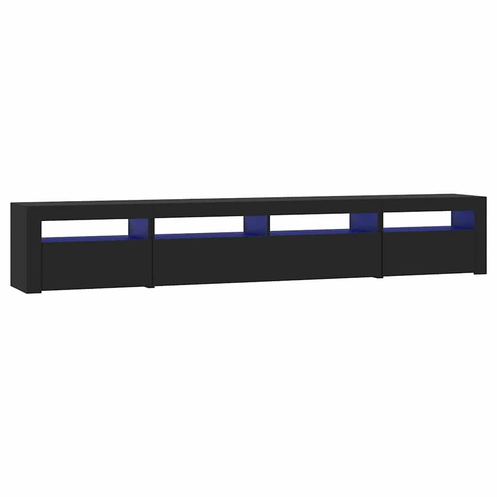 TV Cabinet with LED Lights Black 240x35x40 cm