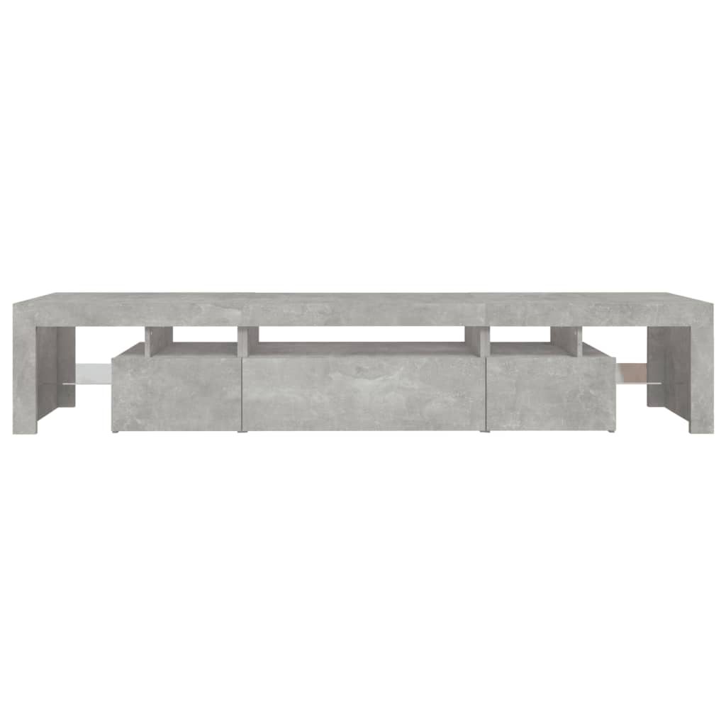 TV Cabinet with LED Lights Concrete Grey 215x36,5x40 cm