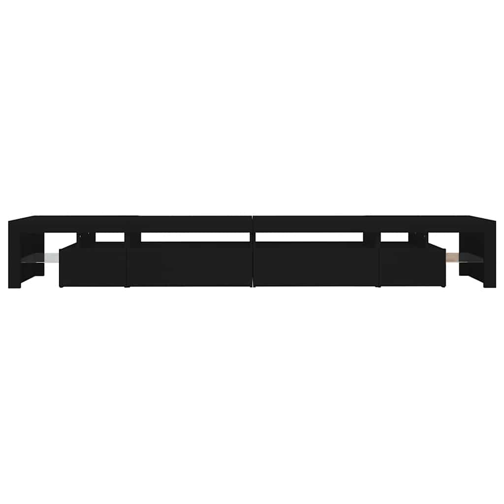 TV Cabinet with LED Lights Black 290x36,5x40 cm