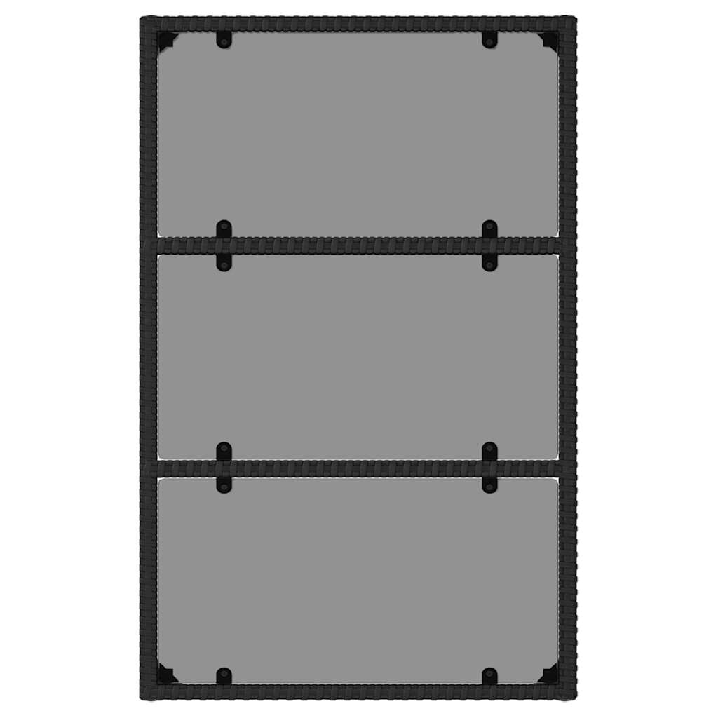 6 Piece Garden Lounge Set with Cushions Black Poly Rattan