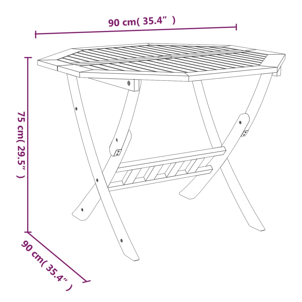 5 Piece Garden Dining Set Solid Wood Acacia