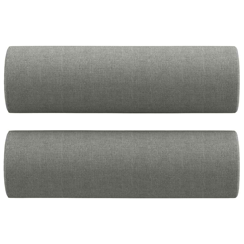 2-Seater Sofa with Pillows&Cushions Dark Grey 140 cm Fabric