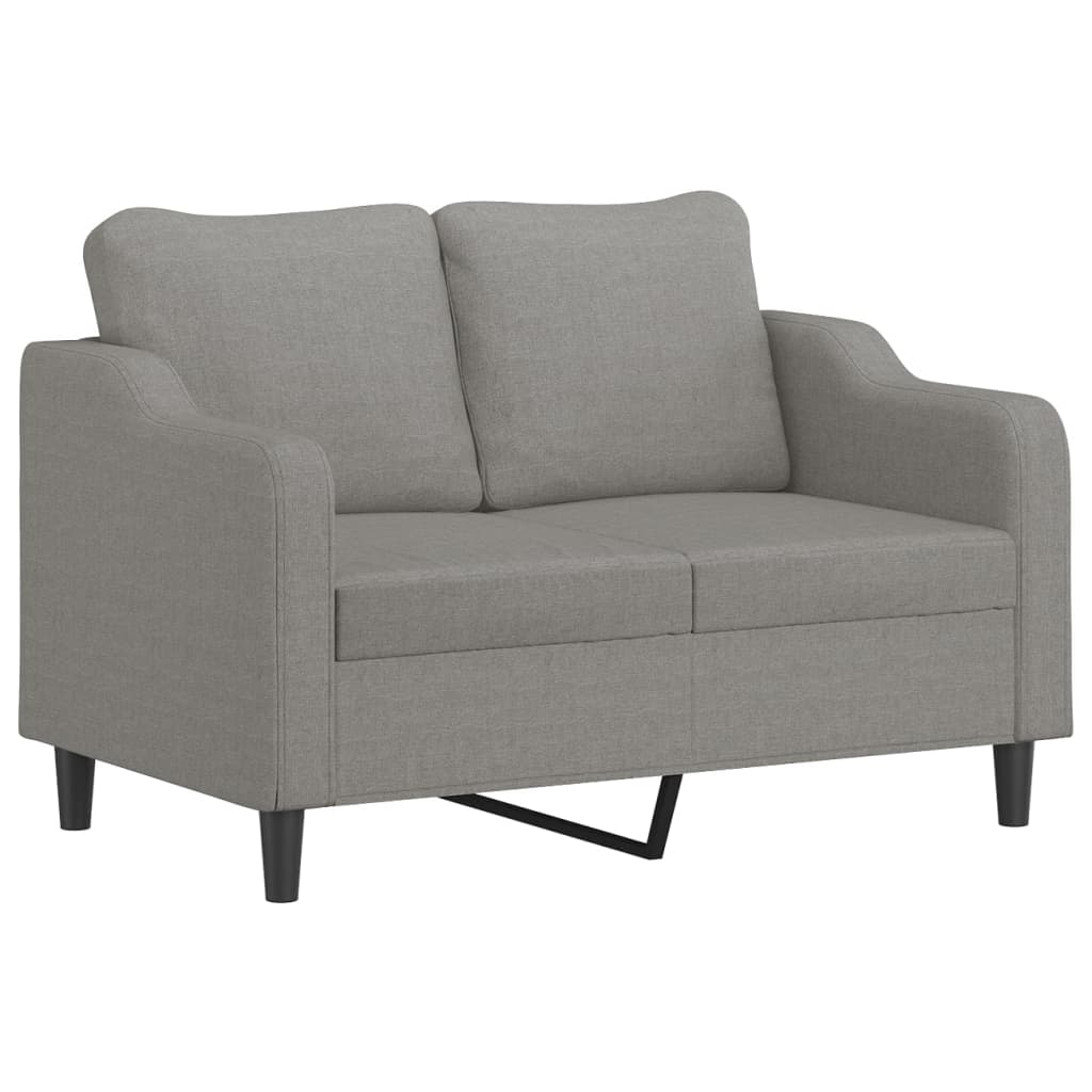 2-Seater Sofa with Pillows&Cushions Dark Grey 120 cm Fabric