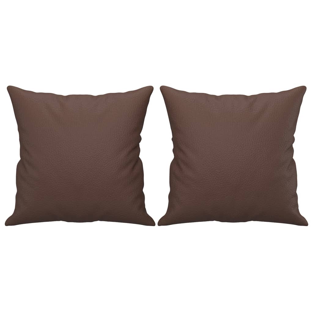 3-Seater Sofa with Pillows&Cushions Brown 180 cm Faux Leather