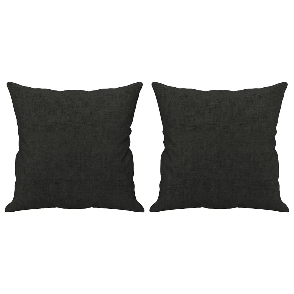 2-Seater Sofa with Pillows&Cushions Black 120 cm Fabric