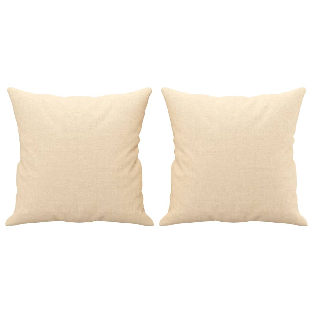 2-Seater Sofa with Pillows&Cushions Cream 140 cm Fabric