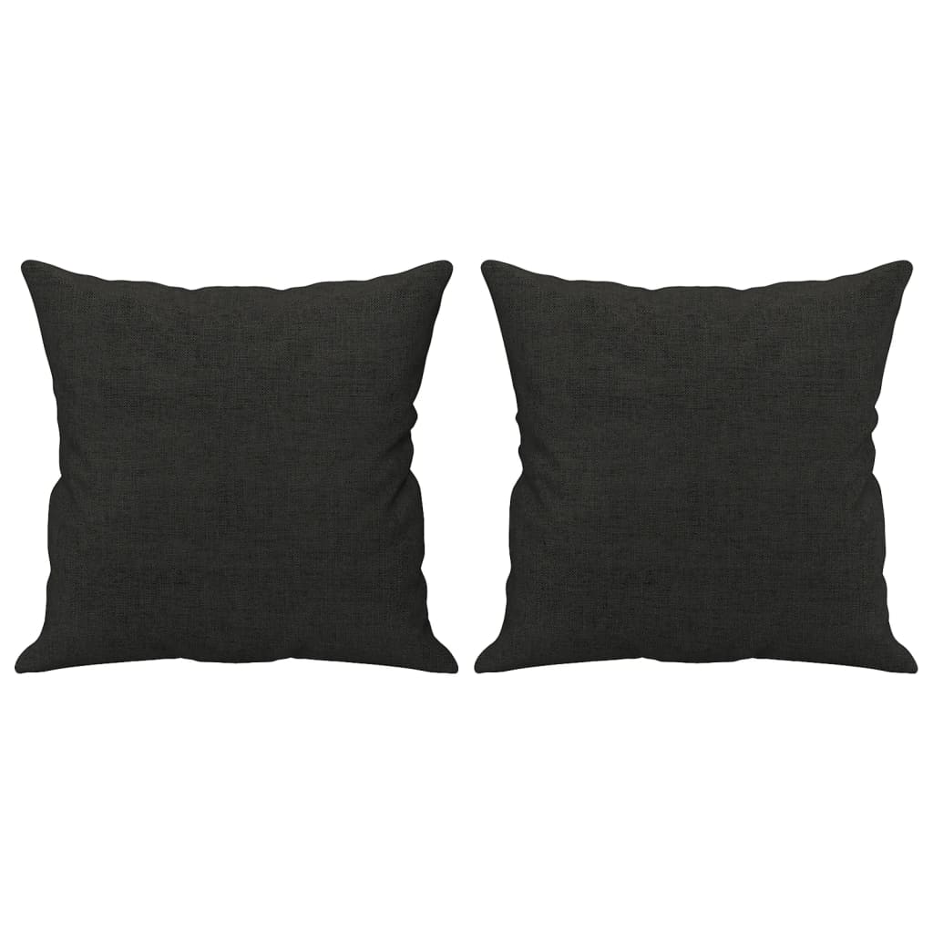 2-Seater Sofa with Pillows&Cushions Black 140 cm Fabric