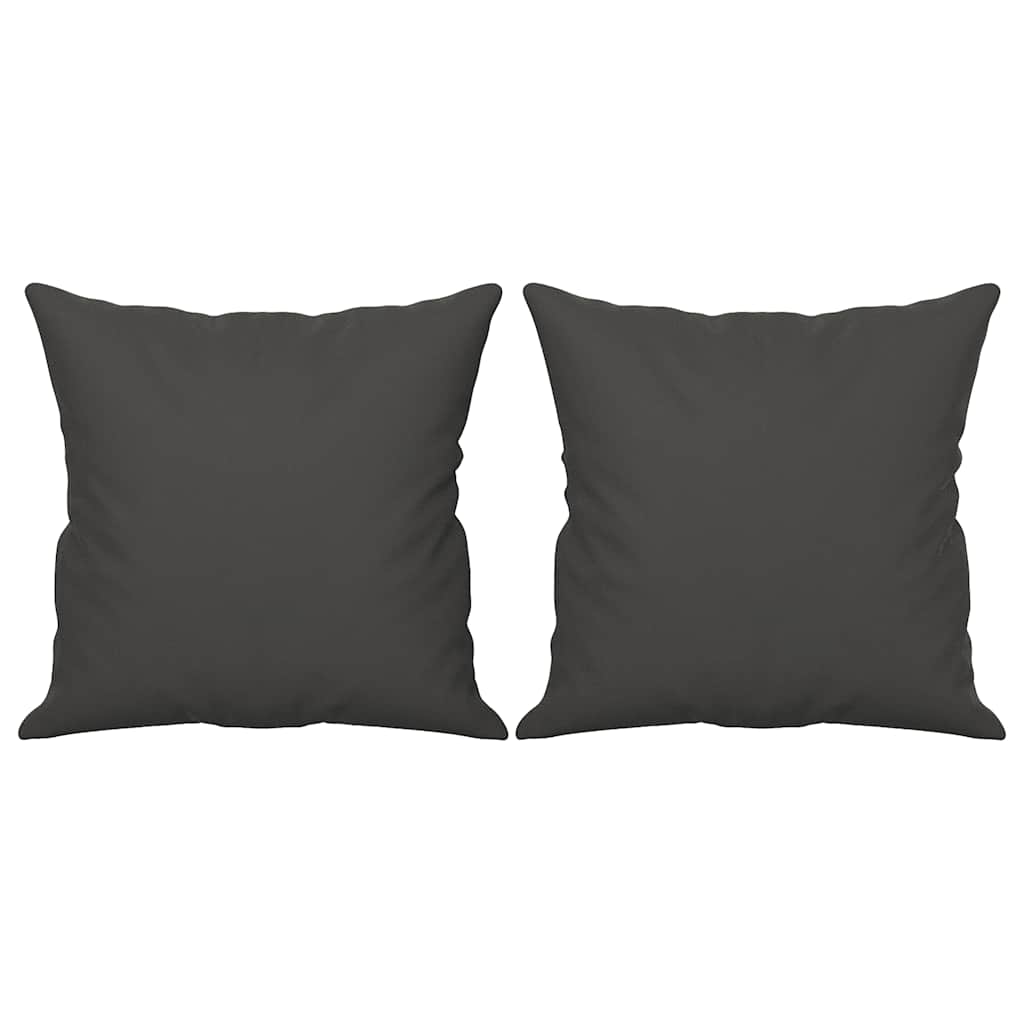 3-Seater Sofa with Pillows&Cushions Dark Grey 180 cm Microfibre Fabric