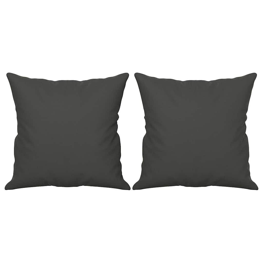 3-Seater Sofa with Pillows&Cushions Dark Grey 210 cm Microfibre Fabric