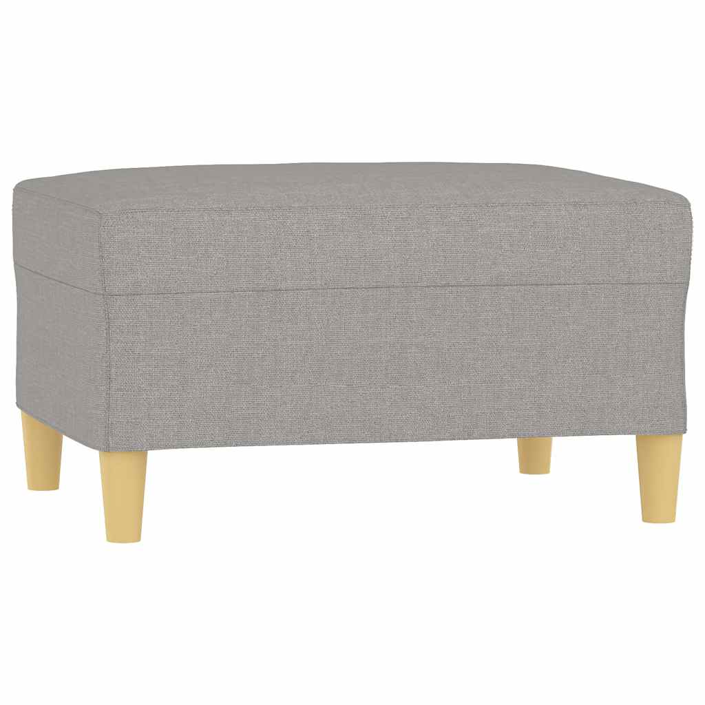 3-Seater Sofa with Footstool Light Grey 210 cm Fabric