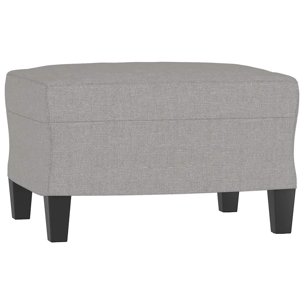 3-Seater sofa with footstool Light Grey 180 cm Fabric