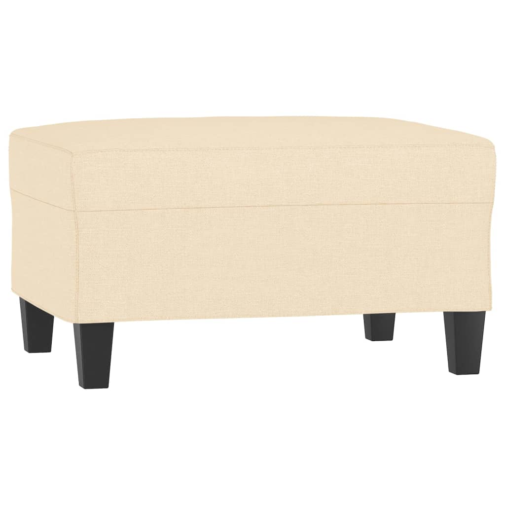 3-Seater Sofa with Footstool Cream 210 cm Fabric