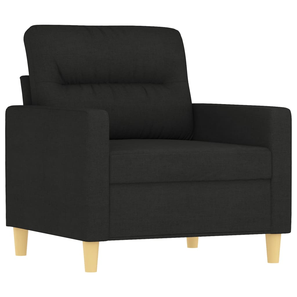 Sofa Chair with Footstool Black 60 cm Fabric